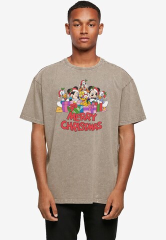 ABSOLUTE CULT Shirt ' Mickey Mouse And Friends - Christmas' in Beige: voorkant