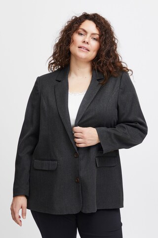 Fransa Curve Blazer 'Fplea' in Black: front