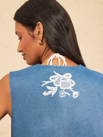 love & roses Vest i XS i blue denim / hvid, Produktvisning
