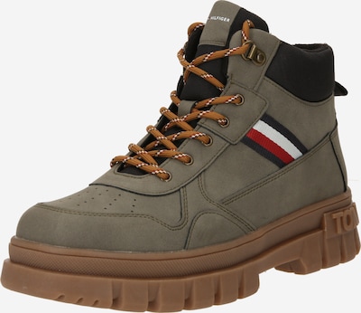 TOMMY HILFIGER Boots in Navy / Mocha / bright red / Off white, Item view