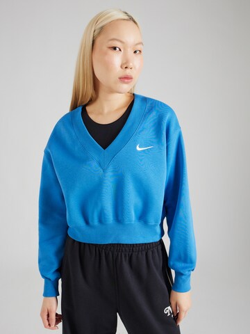 Nike Sportswear Μπλούζα φούτερ 'Phoenix Fleece' σε μπλε: μπροστά