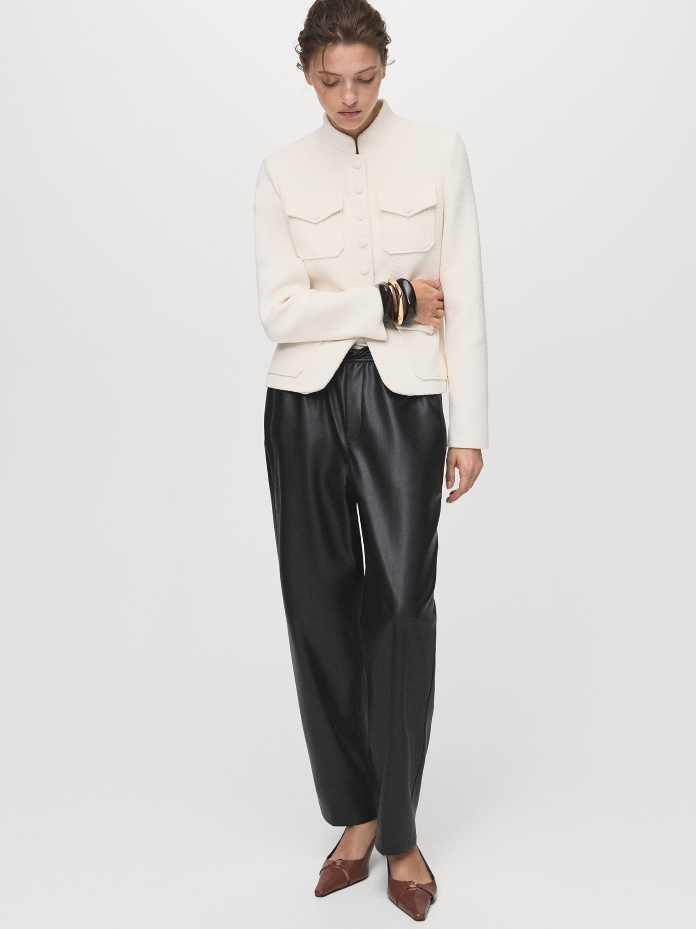 apple mango MANGO Largi Pantaloni 'Apple' pe Negru | ABOUT YOU