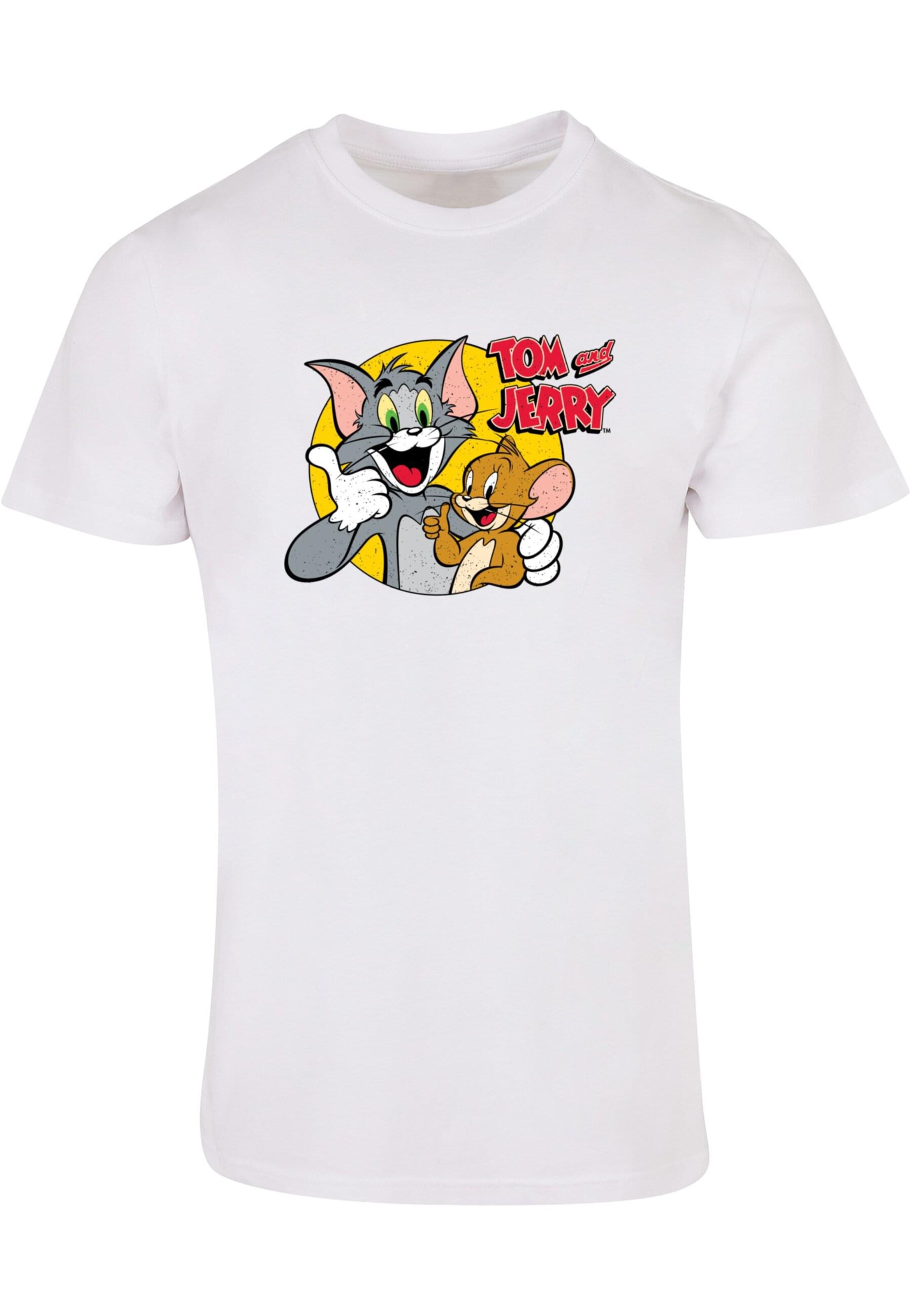 ABSOLUTE CULT T-Shirt 'Tom and Jerry - Thumbs Up in Weiß: Vorderseite