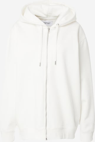 ESPRIT - Sudadera con cremallera en blanco: frente