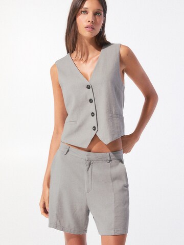 Regular Pantalon chino Pull&Bear en gris : devant