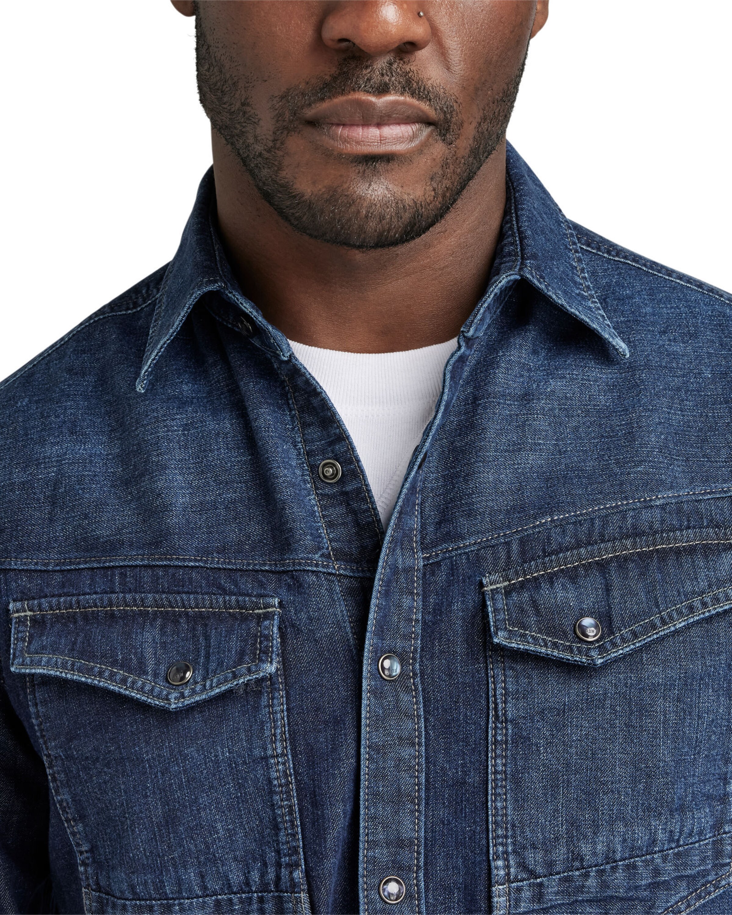 G-STAR Úzky strih Košeľa - Modrá