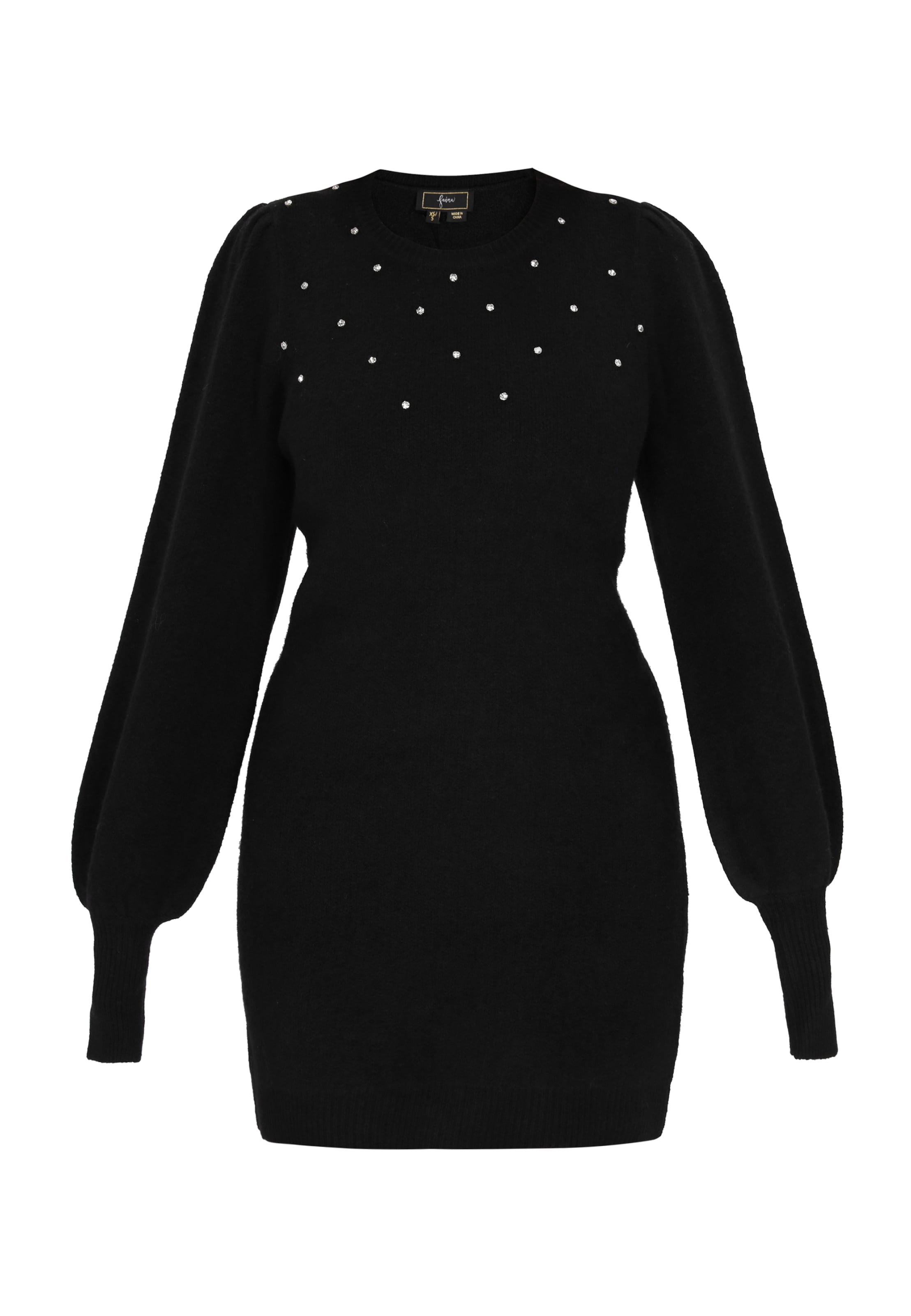 faina Πλεκτό φόρεμα σε μαύρο: μπροστά