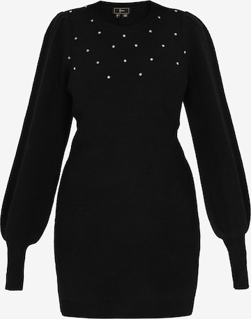 Robes en maille faina en noir : devant