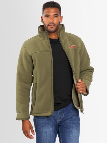 Veste en polaire fonctionnelle 'Zeroo ' Arctic Seven en vert : devant