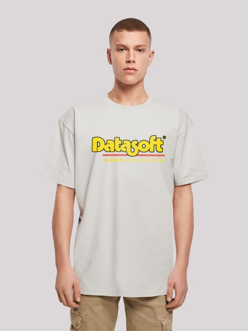 F4NT4STIC Shirt 'DATASOFT Logo yellow Retro Gaming SEVENSQUARED' in Grey: front