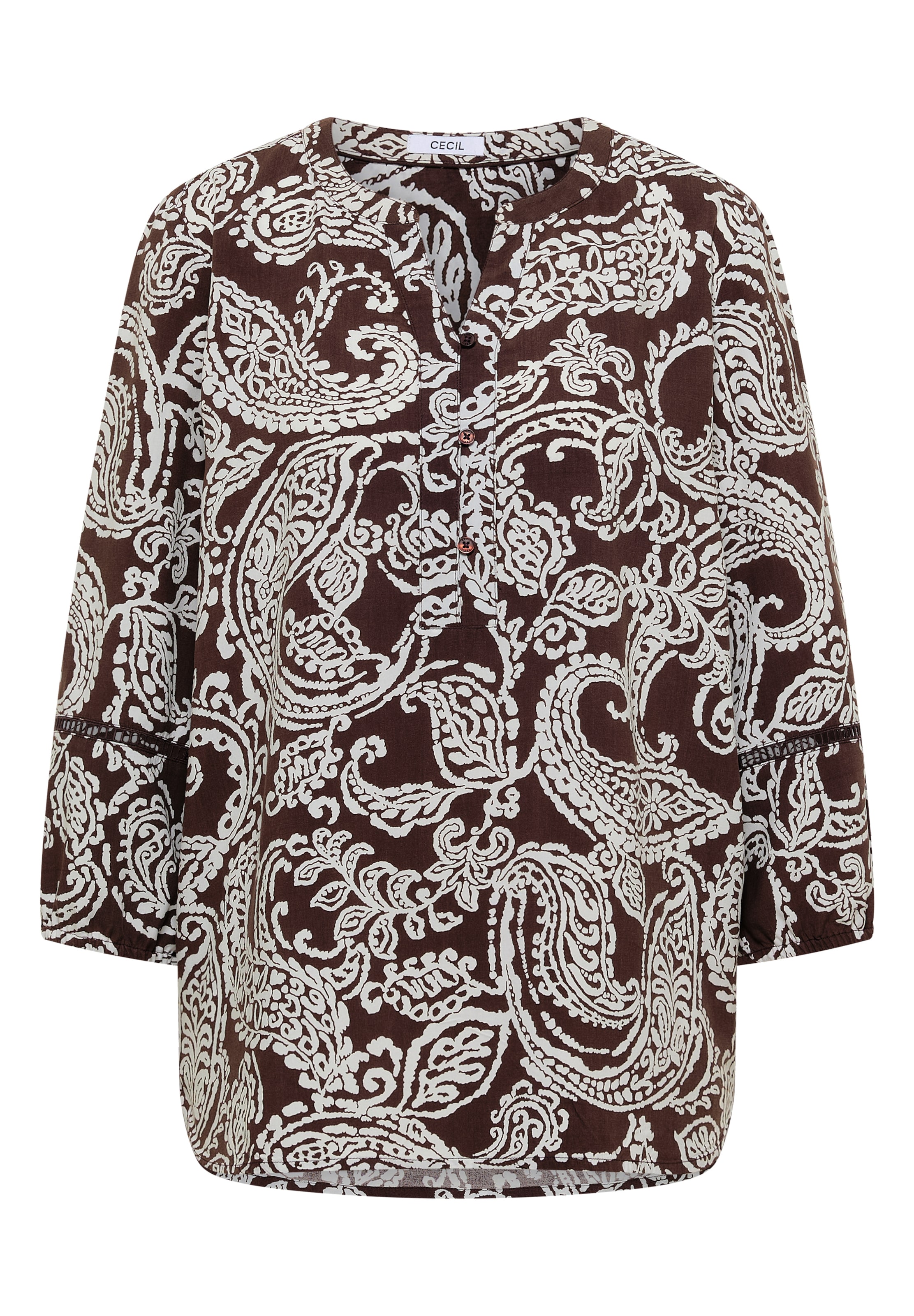 CECIL 3/4-Arm Tunika mit Print in Braun: Vorderseite