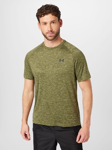 UNDER ARMOUR Regular fit Functioneel shirt 'Tech 2.0' in Groen: voorkant