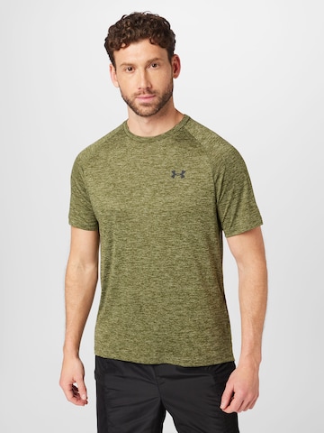 UNDER ARMOUR Regular Fit Funktionsshirt 'Tech 2.0' in Grün: predná strana