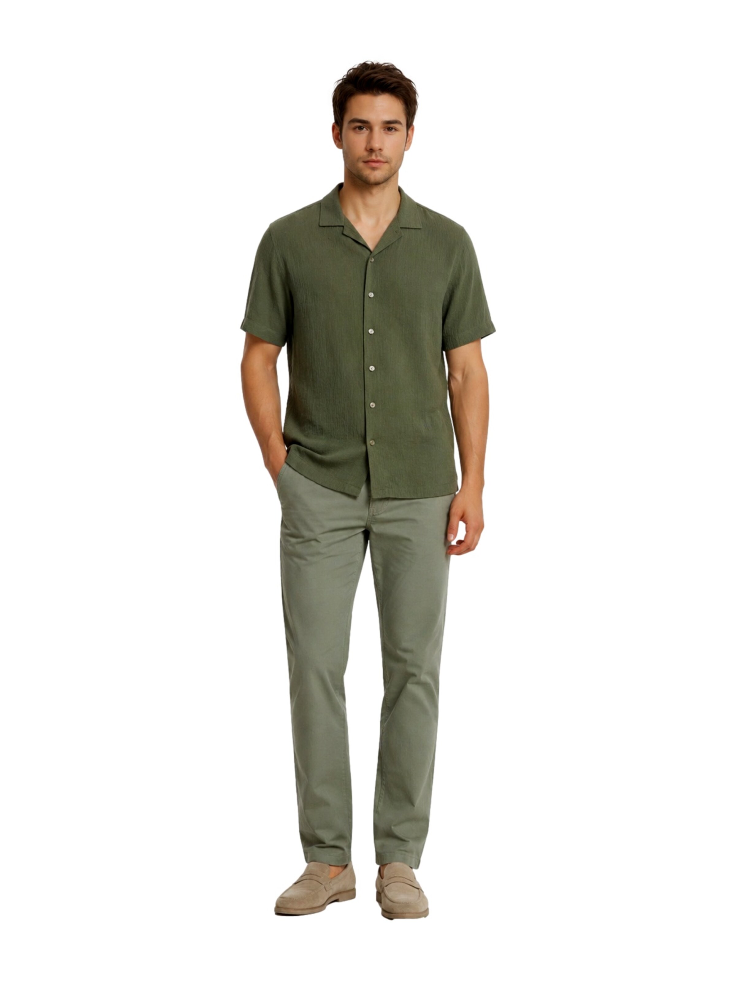 SELECTED HOMME Normalny krój Chinosy 'SLHSTRAIGHT196-DAN' w kolorze zielony