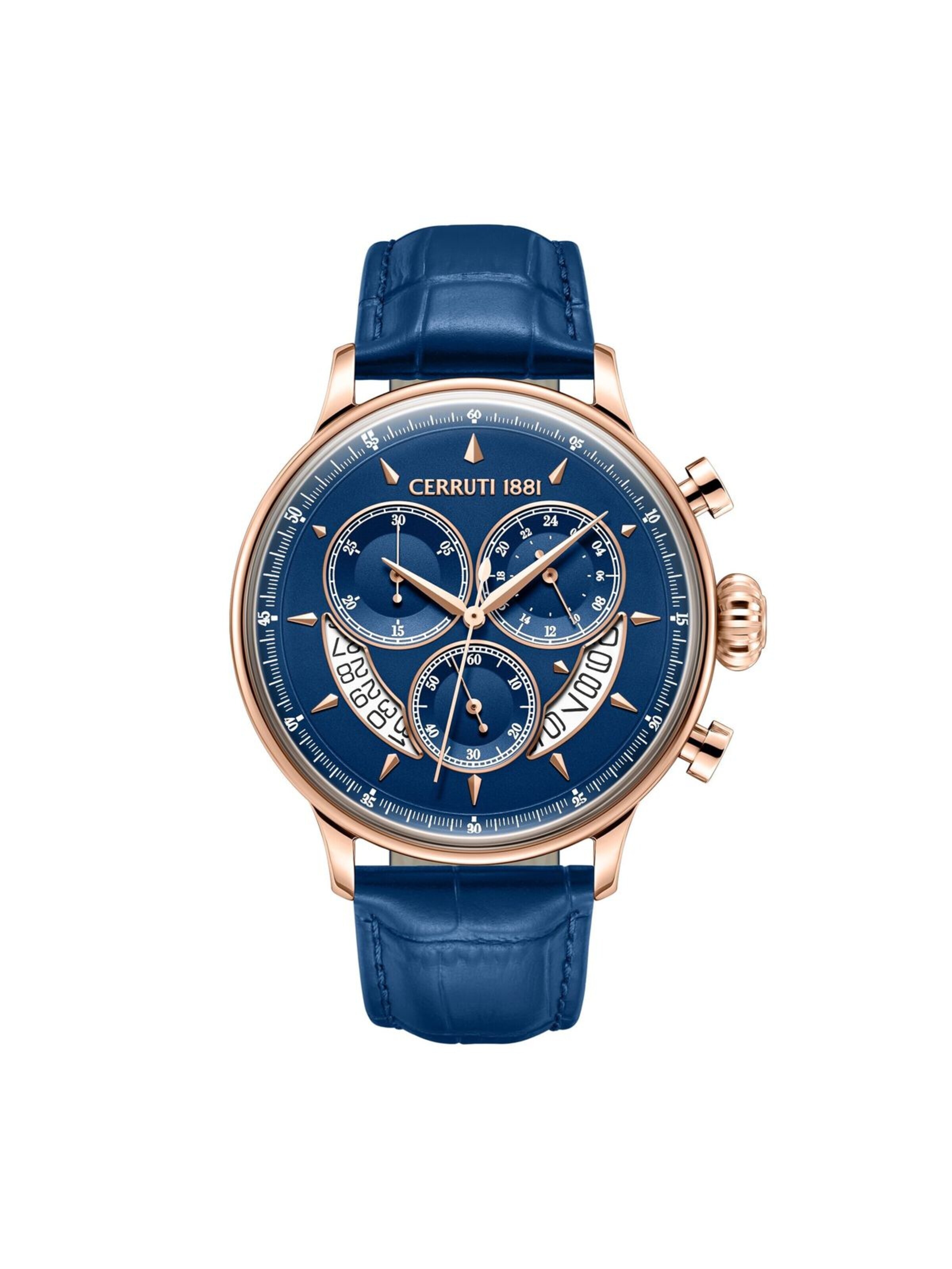 CERRUTI 1881 Analoguhr 'Chronograph Dervio'‌‌‌‌‌ in Blau: Vorderseite