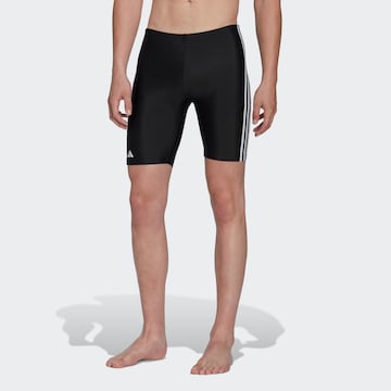 ADIDAS PERFORMANCE Athletic Swim Trunks 'Classic 3-Stripes Jammers' in Black: front