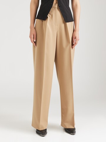 VERO MODA Wide leg Bandplooibroek 'VMTROIAN' in Bruin: voorkant