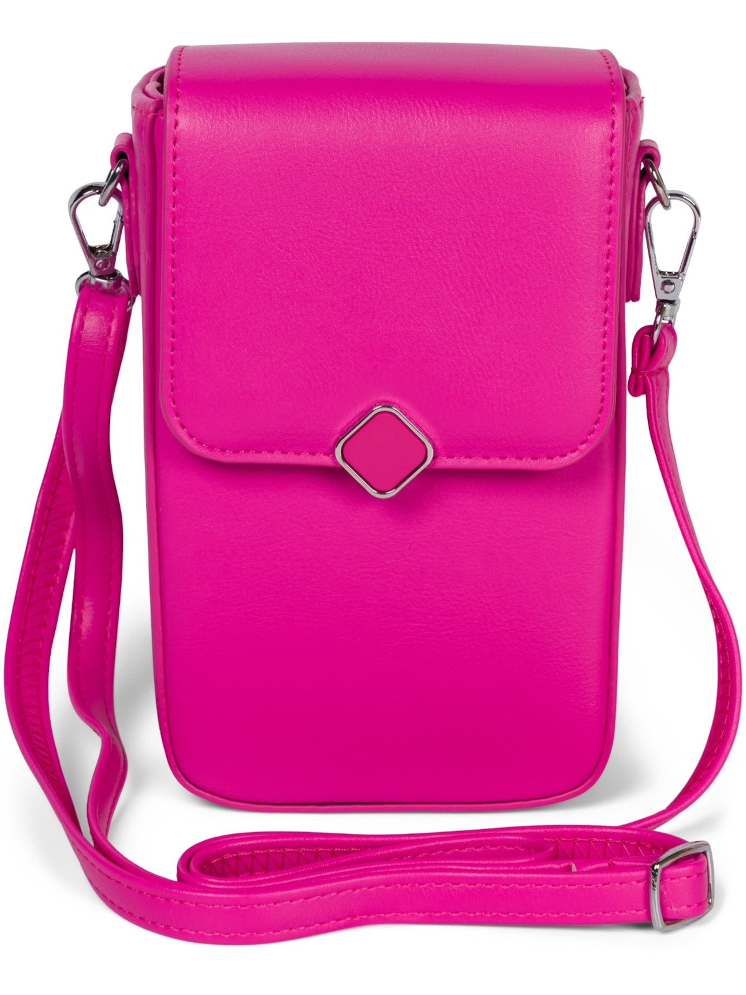 styleBREAKER Crossbody Bag 'Box Bag Umhängetasche Uni' in Pink: front