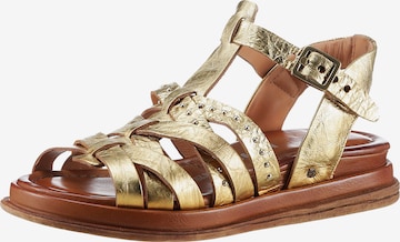 A.S.98 Strap Sandals in Gold: front