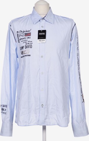 CAMP DAVID Button Up Shirt in L in Blue: front