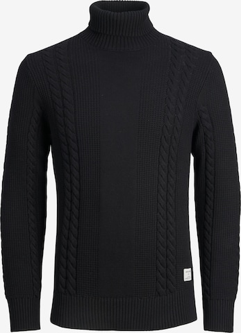 JACK & JONES Knit Cardigan in Black: front