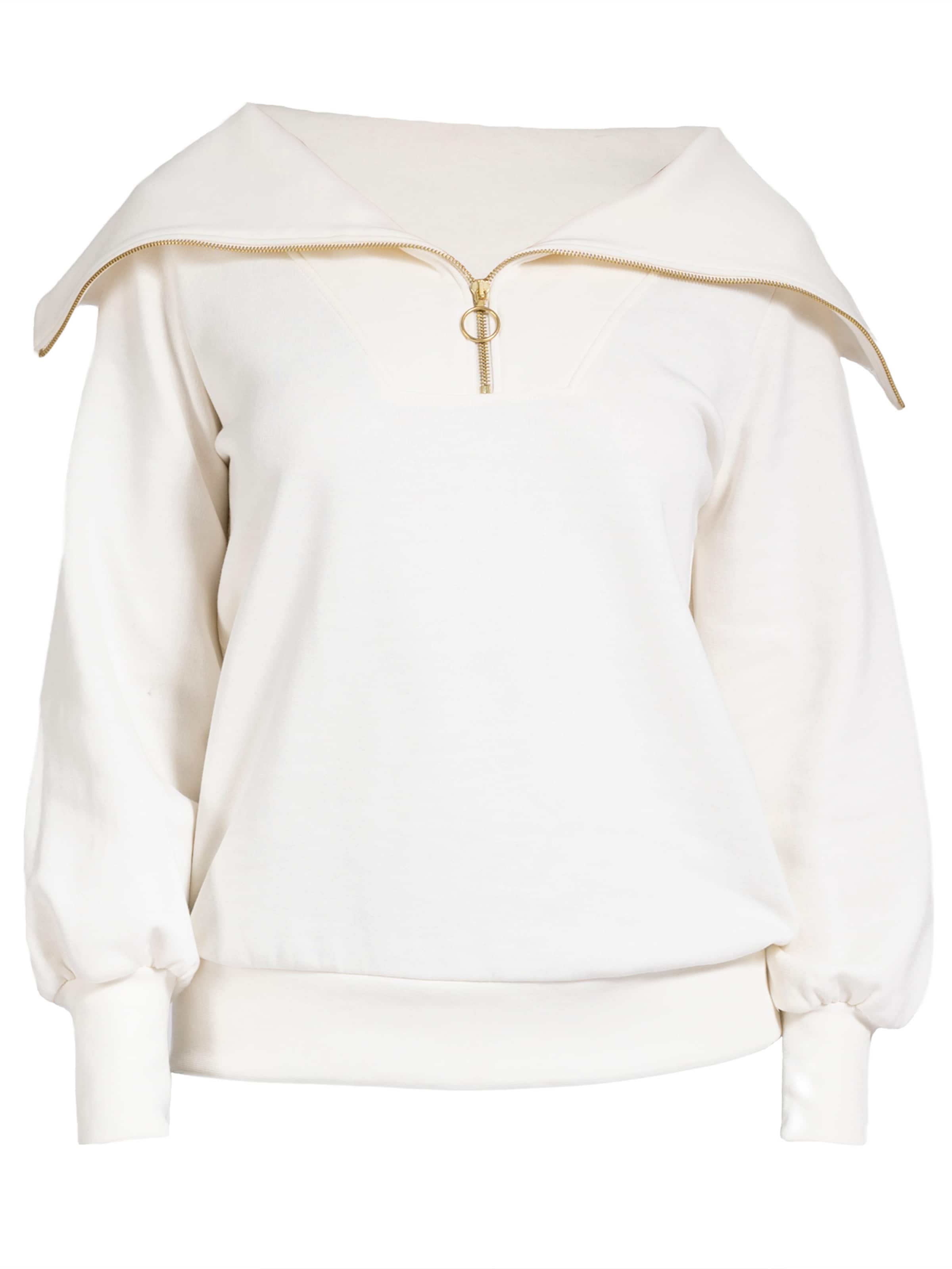 Magadi Sportsweatshirt 'Nora'‌‌‌‌‌‌ in Weiß: Vorderseite