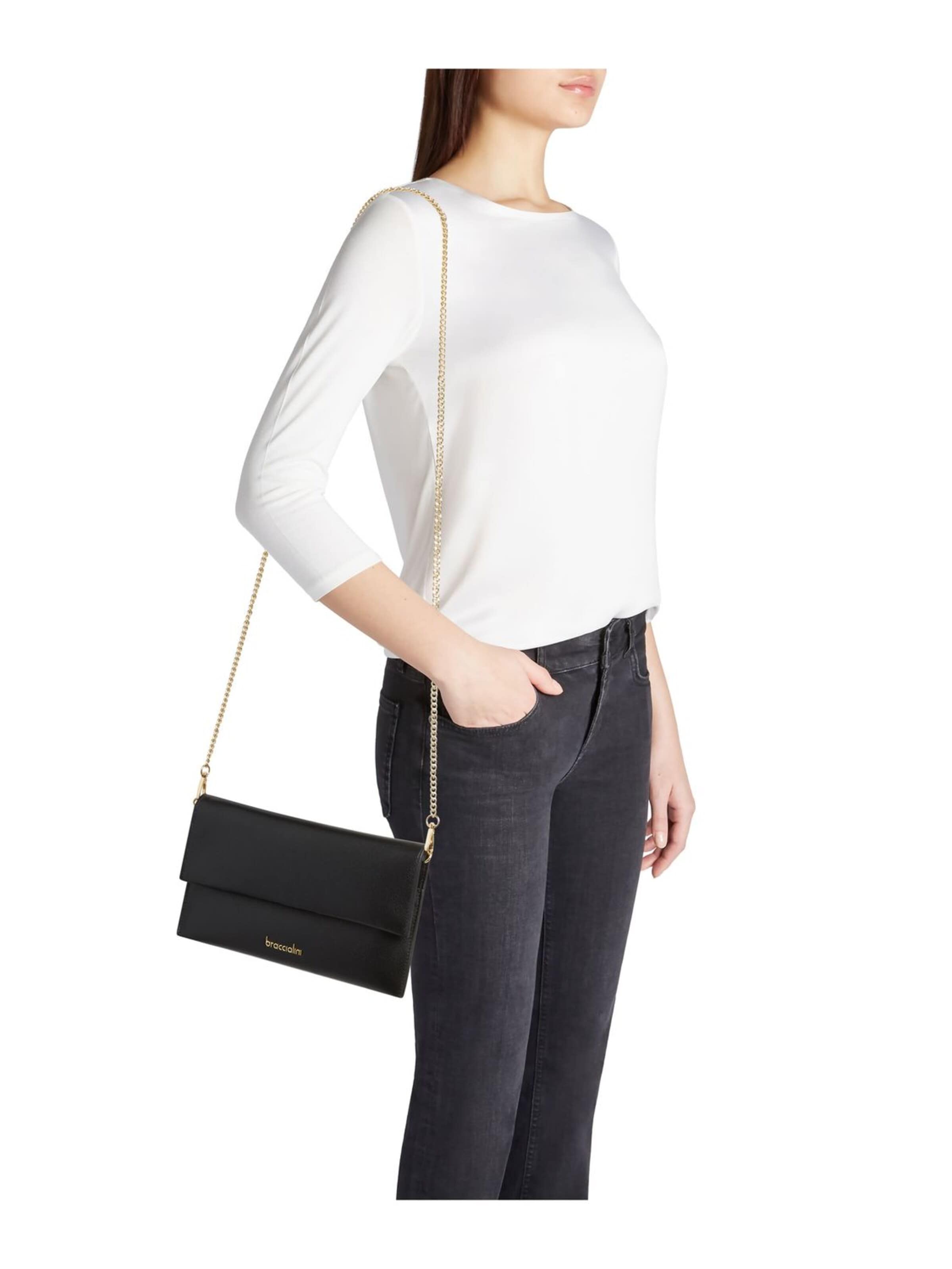 Poche ventrale 'Jinny Leather' Braccialini en noir