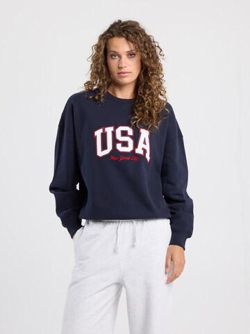 America Today Sweatshirt in Blauw: voorkant