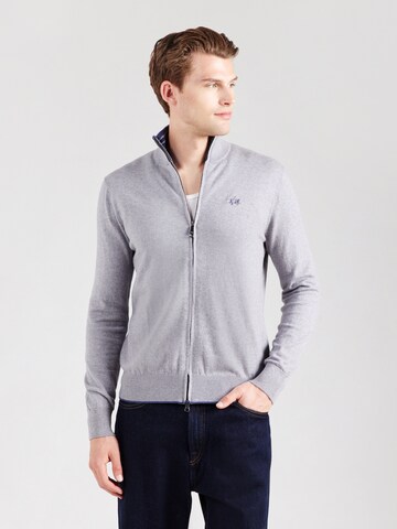 La Martina Πλεκτή ζακέτα σε γκρι: μπροστά