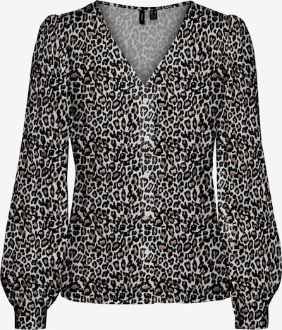 VERO MODA Bluse in beige / hellbraun / hellgrau / schwarz, Produktansicht