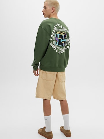 Sweat-shirt Pull&Bear en vert