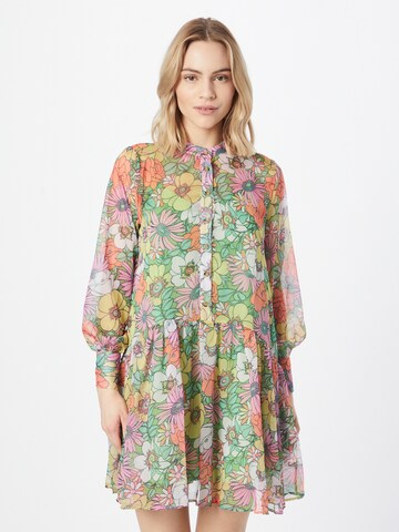 Warehouse Shirt Dress in Green: front