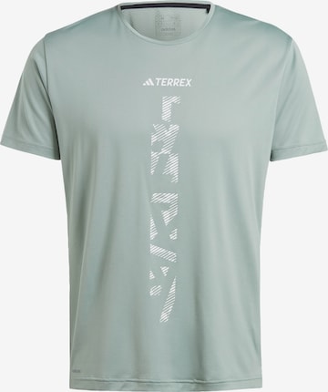 ADIDAS TERREX Performance Shirt 'Agravic' in Green: front