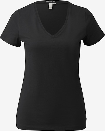 T-shirt QS en noir : devant