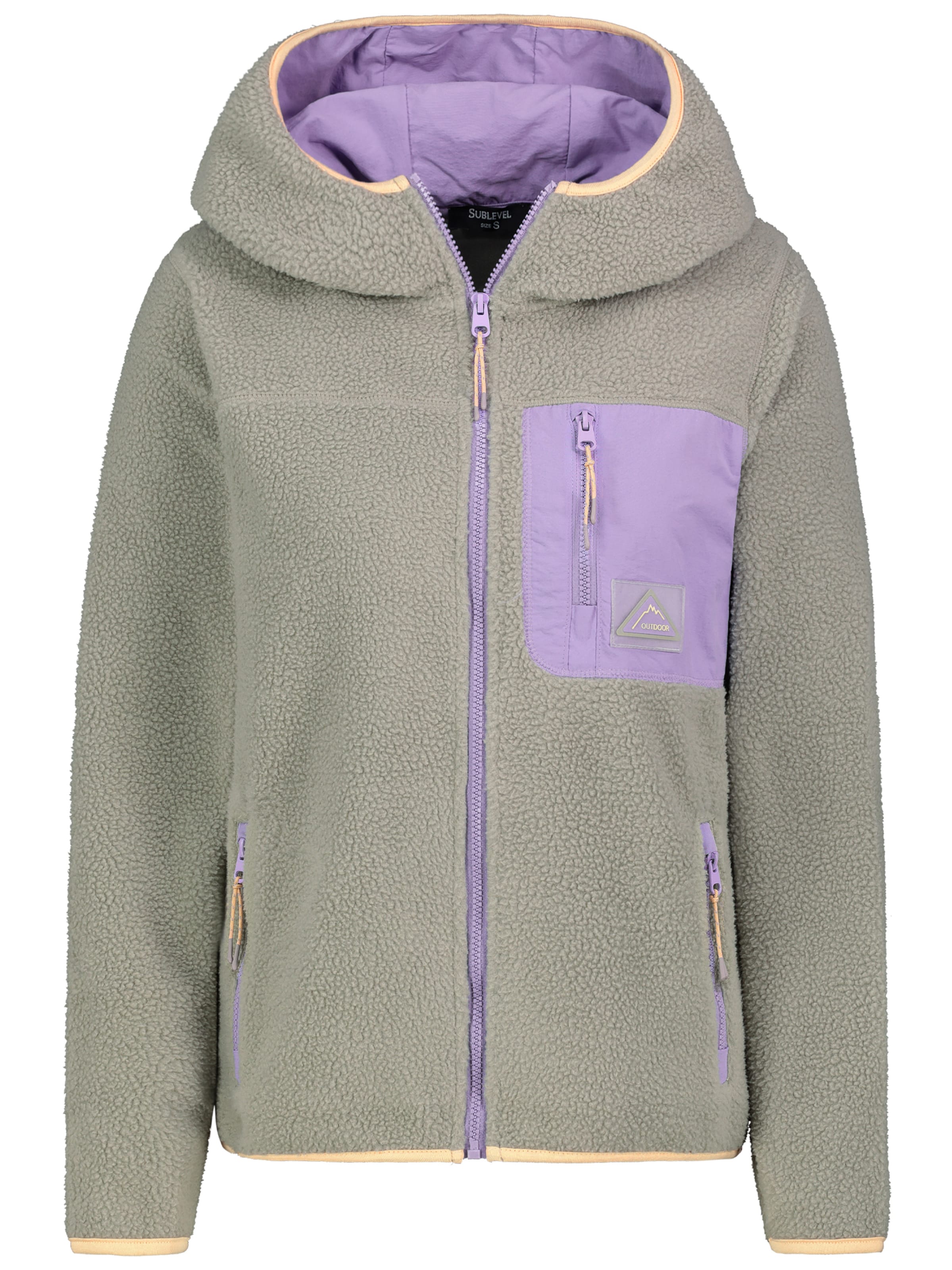 Sublevel Functionele fleece jas 'ZIP' in Grijs: voorkant