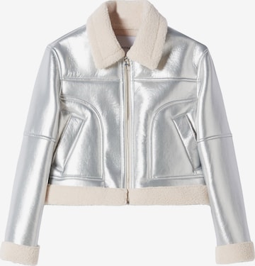 Veste mi-saison Bershka en argent : devant