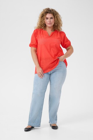 KAFFE CURVE Bluse 'KCRubia' i rød