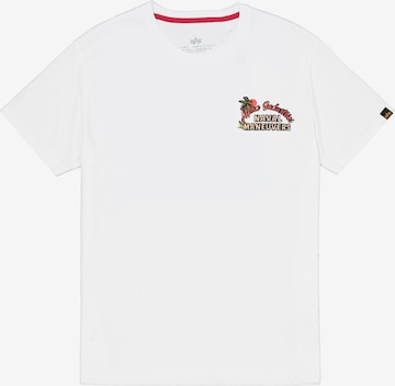 T-Shirt 'Naval' ALPHA INDUSTRIES en blanc : devant