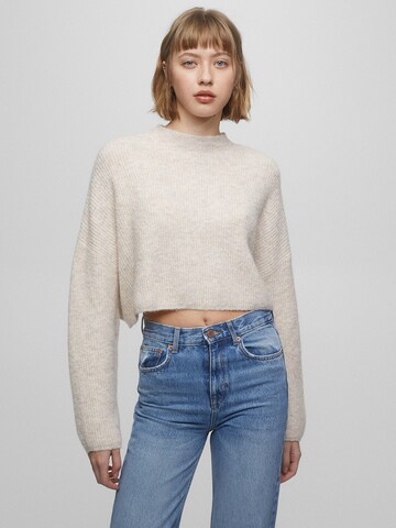 Pull-over Pull&Bear en beige : devant