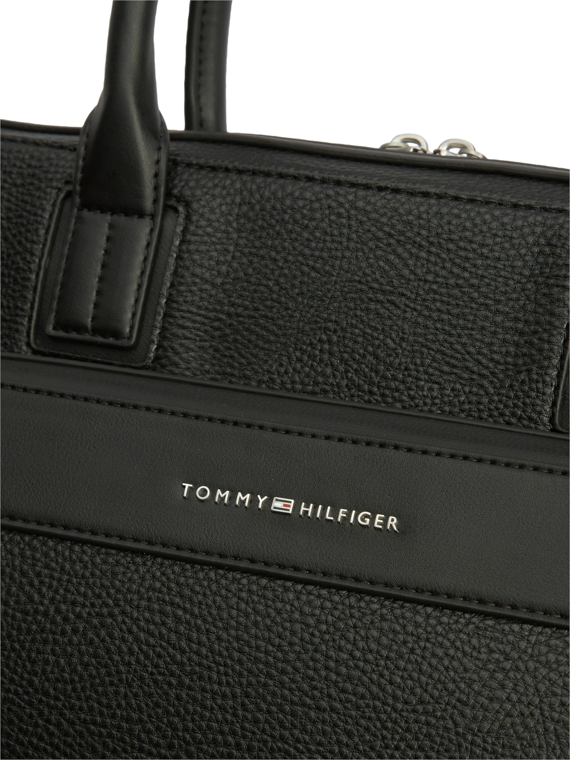 TOMMY HILFIGER Tietokonelaukku 'CENTRAL' värissä musta