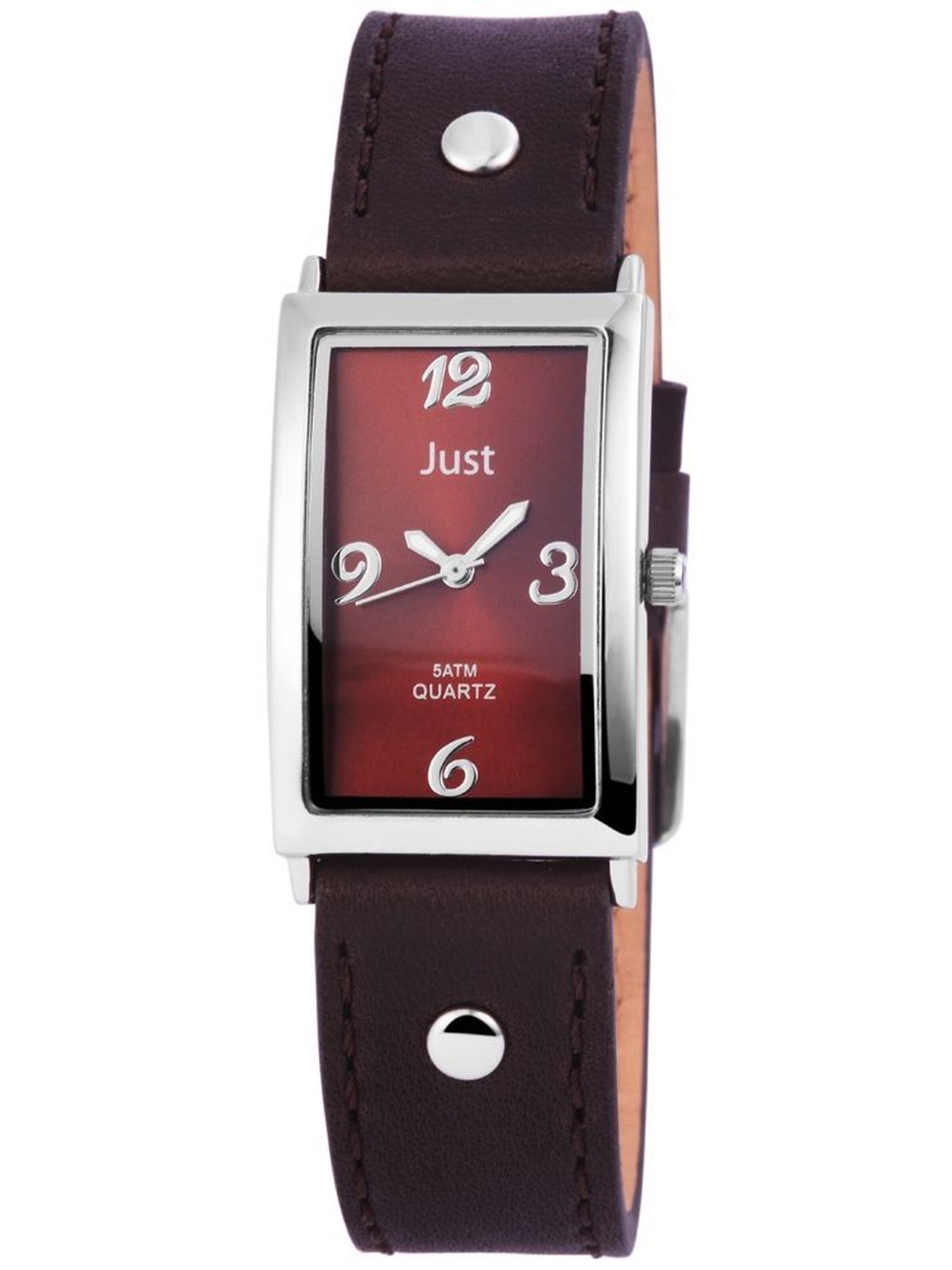 JUST Analog Watch 'silberfarbig, 5 ATM' in Brown