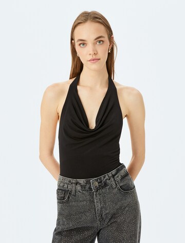 Koton Shirt Bodysuit in Black: front