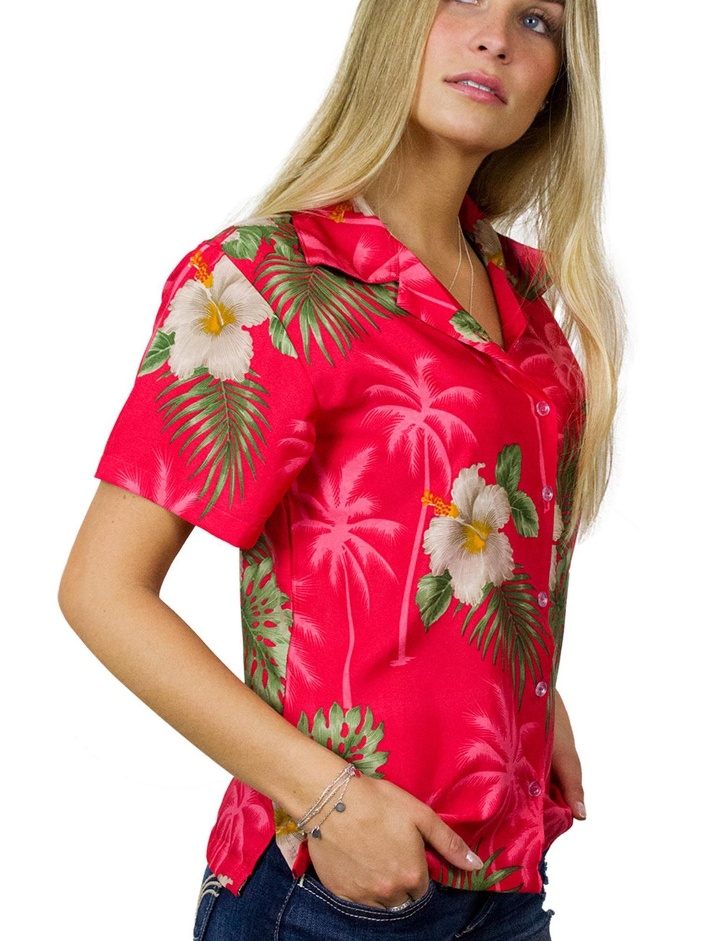King Kameha Bluse 'Small Flower'‌‌‌‌‌‌‌‌ in Pink