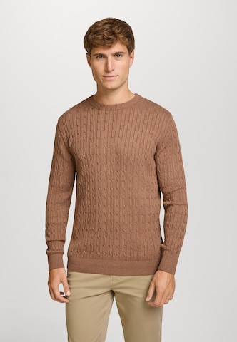 Kronstadt Trui 'Cable' in Bruin: voorkant