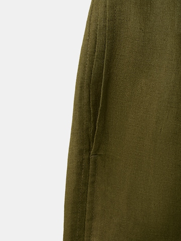 MANGO Loosefit Bukser 'Lino' i grøn