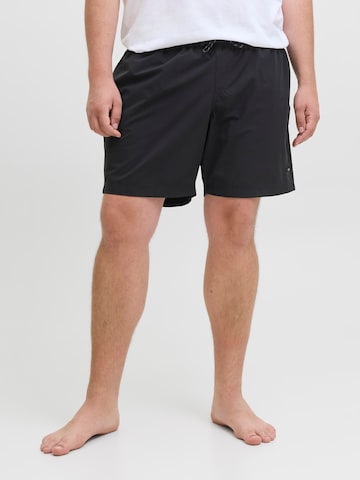 Shorts de bain 'JPSTMaui' Jack & Jones Plus en noir : devant