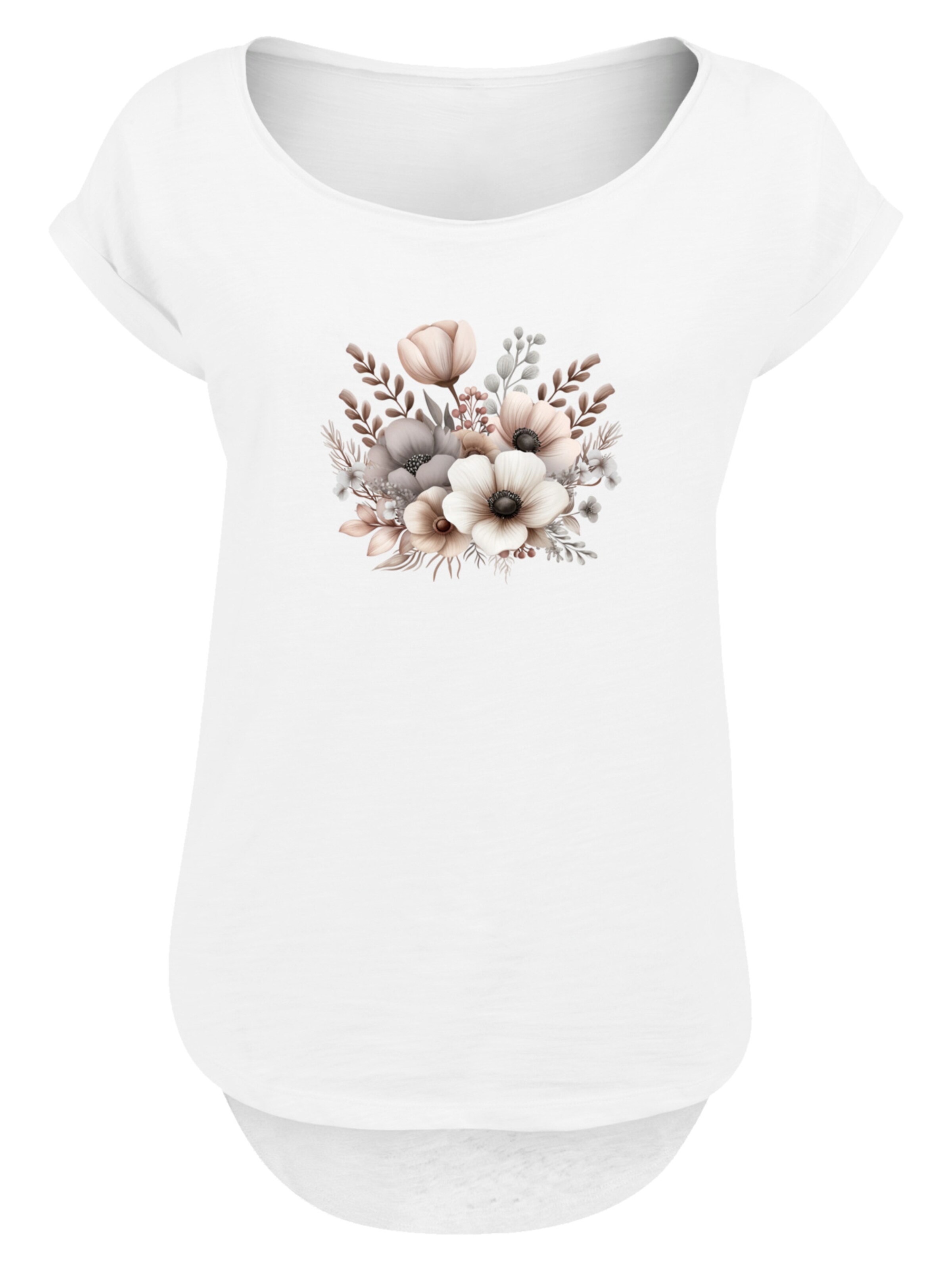F4NT4STIC Shirt 'Blumenstrauß Boho' in White: front