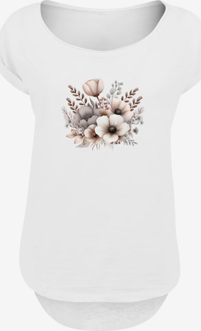 T-shirt 'Blumenstrauß Boho' F4NT4STIC en blanc : devant