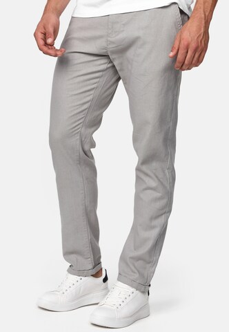 INDICODE JEANS Regular Trousers 'Haverfiel' in Grey: front