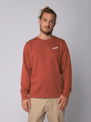 Sweat-shirt 'Go Green' Watapparel en marron : devant